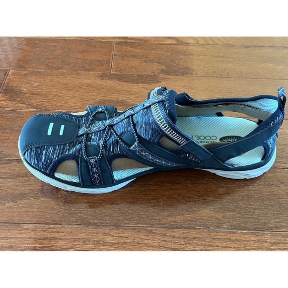 Dr Scholls Sandals Womens 11 M Andrews Fisherman Closed Toe Flats Gray Fabric - Picture 2 of 11